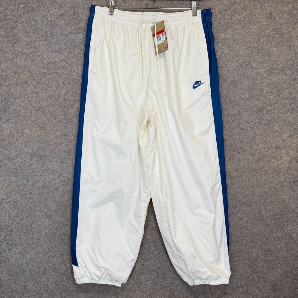 Nike Windrunner Lined Trouser Windbreaker Pants Mens Large Storm Fit White Blue